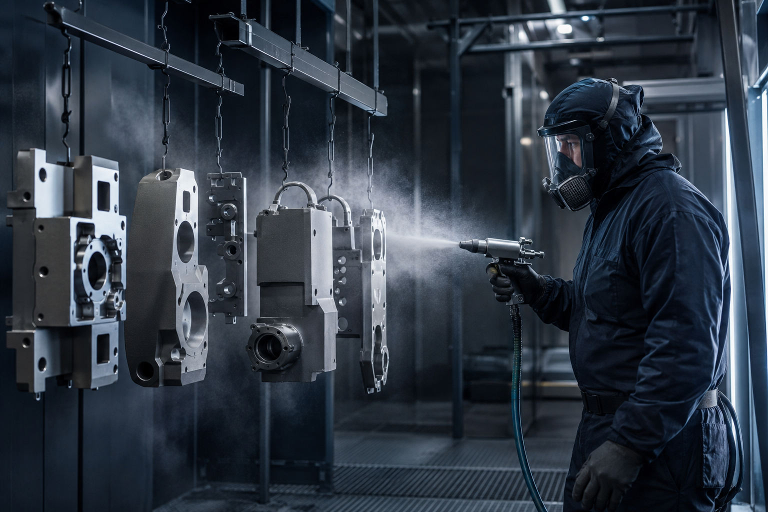 Industrielackierung von Metall- und Maschinenteilen